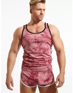 N2N Bodywear Men’s T30 Groove Rib Tank Top Burgundy Medium - Picture 1 of 3