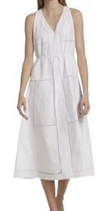 Theory Women's SL Eyelet Sleeveless Ladder Day Dress White Sz 6 NWT - Picture 1 of 8