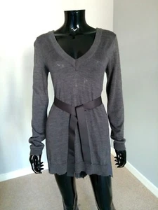 Twin-Set by Simona Barbieri designer tunic long jumper grey silk blend sz. S - Picture 1 of 6