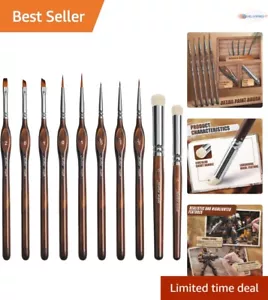 10pc Fine Detail Miniature Paint Brush Set for Precision Painting and Texture - Picture 1 of 9