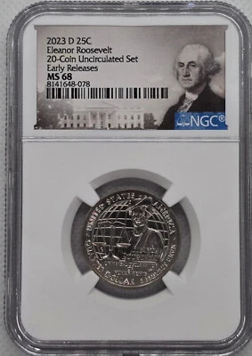 2023 D Eleanor Roosevelt 25c NGC MS 68 American Women Quarter. Early Release! - Image 1 of 2