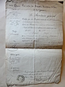 empire Certificat de deces d'un soldat du 2em de ligne décédé à DAX en 1810 - Picture 1 of 2