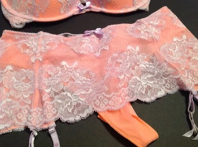 Victorias Secret Very Sexy Garter Skirt Orange Purple NWT - Image 1 of 4