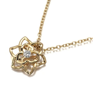 Auth PIAGET Necklace Piaget Rose Diamond 18K 750 Yellow Gold - Picture 1 of 5