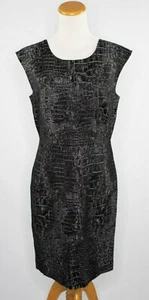 Kenneth Cole black and silver shift dress NEW (8) - Picture 1 of 12