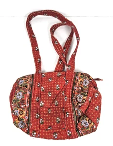 Vintage Vera Bradley Handbag Travel Shoulder Strap "Provincial Red" Pattern - Picture 1 of 10