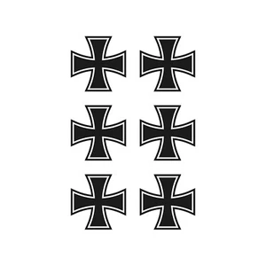 6er Set Deutsches Kreuz Eisernes Kreuz Vinyl Aufkleber Symbol Sticker - Bild 1 von 14
