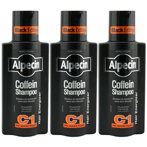 Alpecin C1 BLACK EDITION Coffein Shampoo 3 x 250 ml Hair Energizer - Picture 1 of 1
