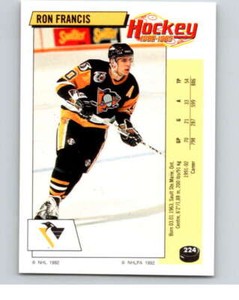 1992-93 Panini Stickers Hockey  #224 Ron Francis  Pittsburgh Penguins V82935