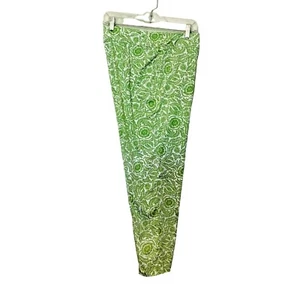 Willi Smith Knöchelhose 10 grün weiß Blumen Stretch Baumwolle Elasthan - Bild 1 von 5