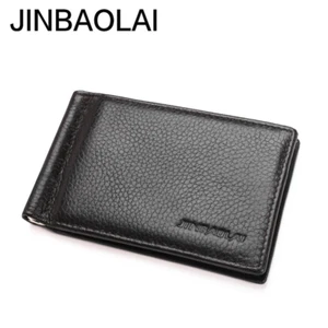 Thin Slim Genuine Leather Men Wallet Vallet Male Purse Bag For Money Clip Pouch - Picture 1 of 13