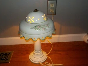 Vintage Porcelain lamp floral artist sign - hand made in Italy Ceramiche Artist - Picture 1 of 12