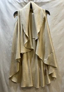 Kaleidoscope Acrylic Beige Solid WARM Acrylic Open Front Duster Sweater Cardigan - Picture 1 of 16