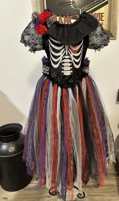 CHASING FIREFLIES SKELETON  DAY OF DEAD Halloween COSTUME  GIRLS - Image 1 of 4