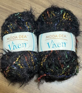 Moda Dea VIXEN Yarn LICORICE WHIP 100% Nylon 50gr / 89yds ea. Set of 2 - Picture 1 of 9