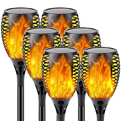Upgraded Larger Solar Lights Outdoor, 6 Pack Flickering Flame 6 PACK Orange - Image 1 of 4
