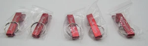 Lot of 5 Budweiser Red Aluminum Key Chain/Bottle Opener/Can Tab Openers NEW - Picture 1 of 3
