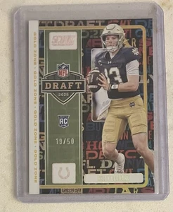 2025 Panini Score RILEY LEONARD NFL Draft Gold Zone /50 Notre Dame * Colts - Bild 1 von 2
