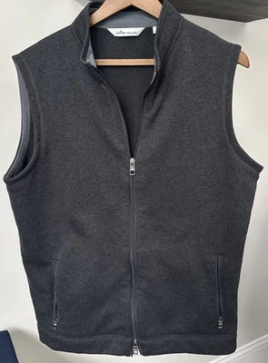 ¡NUEVO CON ETIQUETAS! Chaleco Suéter Polar Para Hombres Peter Millar Corona Negro Grande ¡AGOTADO! Foto 1 de 4