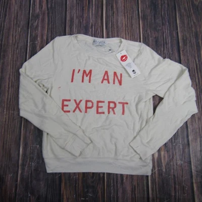 Wildfox Sweatshirt Womens Small I'm An Expert Baggy B Jumper Made USA WWV613 - Image 1 of 4