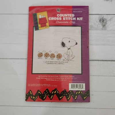 Kit de punto de cruz PEANUTS Snoopy I Love When Chocolate Chip Cookies ocio artes Foto 1 de 4