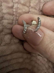 Original Pandora Silber Funkelnde Mond Ohrstecker 297569CZ - Bild 1 von 5