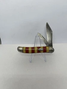 Navaja de Bolsillo Imperial Rara De Colección, Raya de Caramelo Hecha en EE. UU. - Imagen 1 de 8