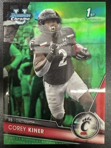 2023 Bowman University Chrome - Corey Kiner #34 Green Lava Refractor /99 (RC) - Picture 1 of 2