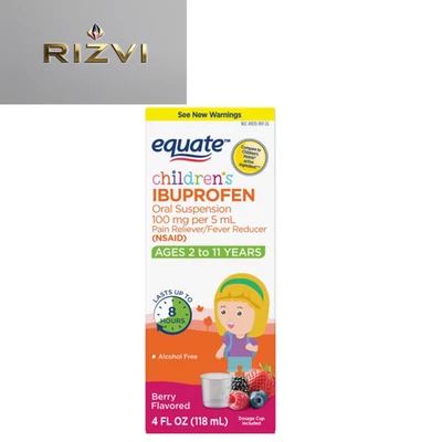 Equate Children's Ibuprofen Suspension 100mg, Berry Flavor, Ages 2-11, 4 fl oz - Image 1 of 4