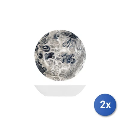 2X Royal Norfolk Service De Table 18 Pièces Tangeri En Porcelaine Coupe Gris - Photo 1/4