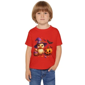 Adorable Halloween Bats Duck Art Toddler T-shirt, Cute Pumpkin Kids Spooky - Picture 1 of 25