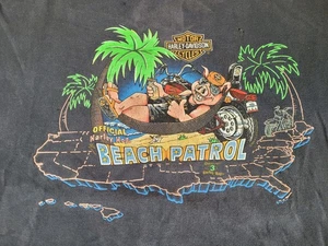 Vintage Harley Davidson OFFICIAL HARLEY HOG Beach Patrol Big Tee Shirt XL 1990 - Picture 1 of 9