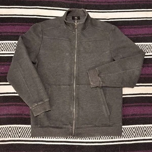 Suéter Calvin Klein Para Hombres Gris Oscuro Cremallera Cuello Simulado Talla M - Imagen 1 de 6