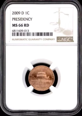 2009-D LINCOLN PRESIDENCY CENT NGC MS66RD UNC DETAILED COIN #AD - Image 1 of 2