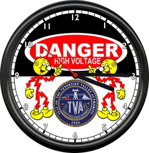 Reddy Kilowatt Tennessee Valley Authority TVA Power Plant Retro Sign Wall Clock - Picture 1 of 1