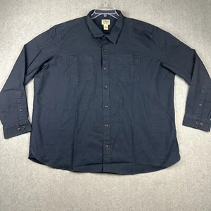 LL Bean Shirt Mens 2XL Blue Button Up L/S Beanflex Twill Stretch Untucked Fit - Picture 1 of 5
