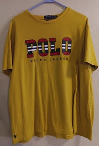 T-shirt uomo XL gialla Polo Ralph Lauren grafica - Foto 1 di 2