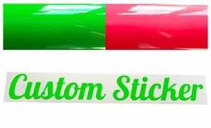 fluorescent PINK & GREEN Custom Text Name Personal Stickers Decals Fonts 11-20 - Picture 1 of 17