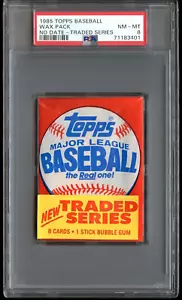 Topps Baseball Wax Pack 1985 serie scambiata senza data PSA 8 estremamente raro - Foto 1 di 2