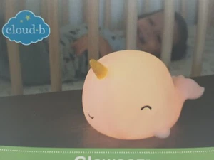 Cloud b GLOWEEZ Pink Narwhal Adjustable LED Night Light with Timer New - Picture 1 of 6