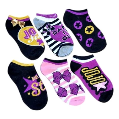 JoJo Siwa No Show Socks, 6 Pairs, Shoe Size 10-4 - Image 1 of 4