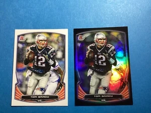 TOM BRADY 2014 Bowman Rainbow Foil Black #56 SP Parallel + Base card Patriots - Picture 1 of 4