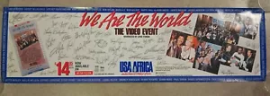 We Are The World USA to AFRICA 1986 Vintage Video Poster Gerollt 39"x11" Selten! - Bild 1 von 12