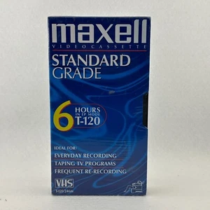Maxell VHS Tapes Blank T-120 6 Hour Standard Grade NEW SEALED - Picture 1 of 2