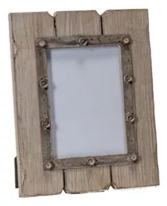 Rustic Wood Photo Frame with Bolts (4x6) - Picture 1 of 1