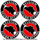 BELGIEN SCUBA DIVING Flagge-Kartenform Kreisförmig 50mm Vinyl Aufkleber x4