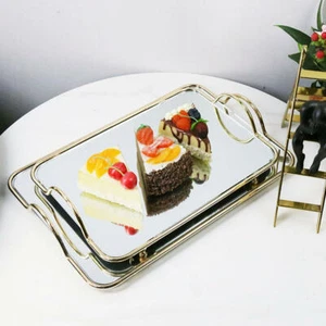 Mirror Tray Rectangle Glass Display Cake Decoration Serving Tray for Home - Picture 1 of 4
