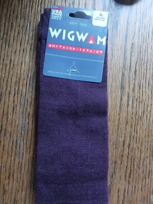 Носки вигвам xlarge XL мериносовая шерсть мужчин моя любимая пара Merlot экипажа темно-бордовый - Изображение 1 из 3