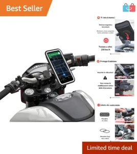 Antivibration Waterproof Motorcycle Phone Holder - 360° Magnetic Handlebar Mount - Picture 1 of 10