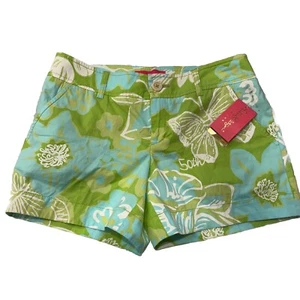 NWT Lilly Pulitzer Callhan Shorts Jubilee Size 4 Dill Green Laffy Taffy Stretch - Picture 1 of 14